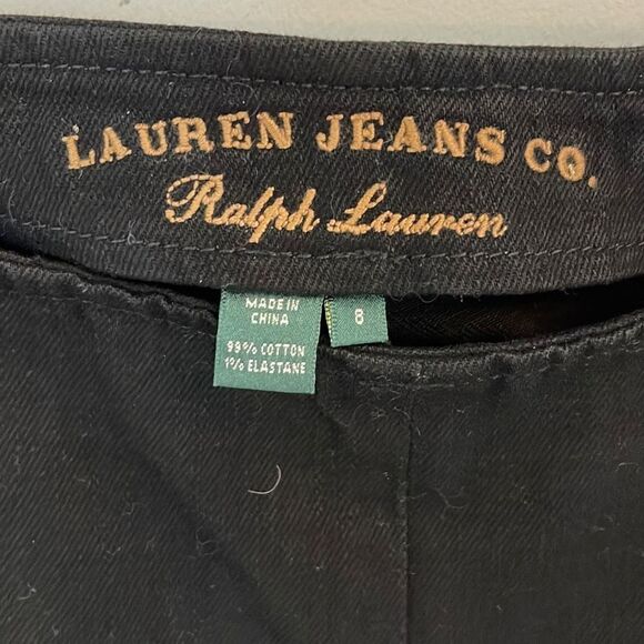 Ralph Lauren Lauren Jeans Co Womens Side Zip Denim Dress Jeans Pants‎ Black 8 - Picture 4 of 10